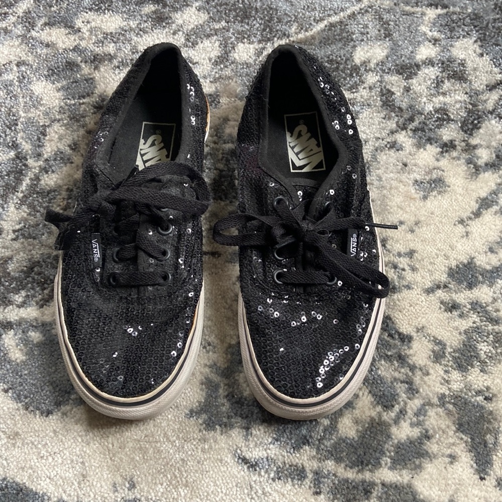 Vans black sequin sneakers